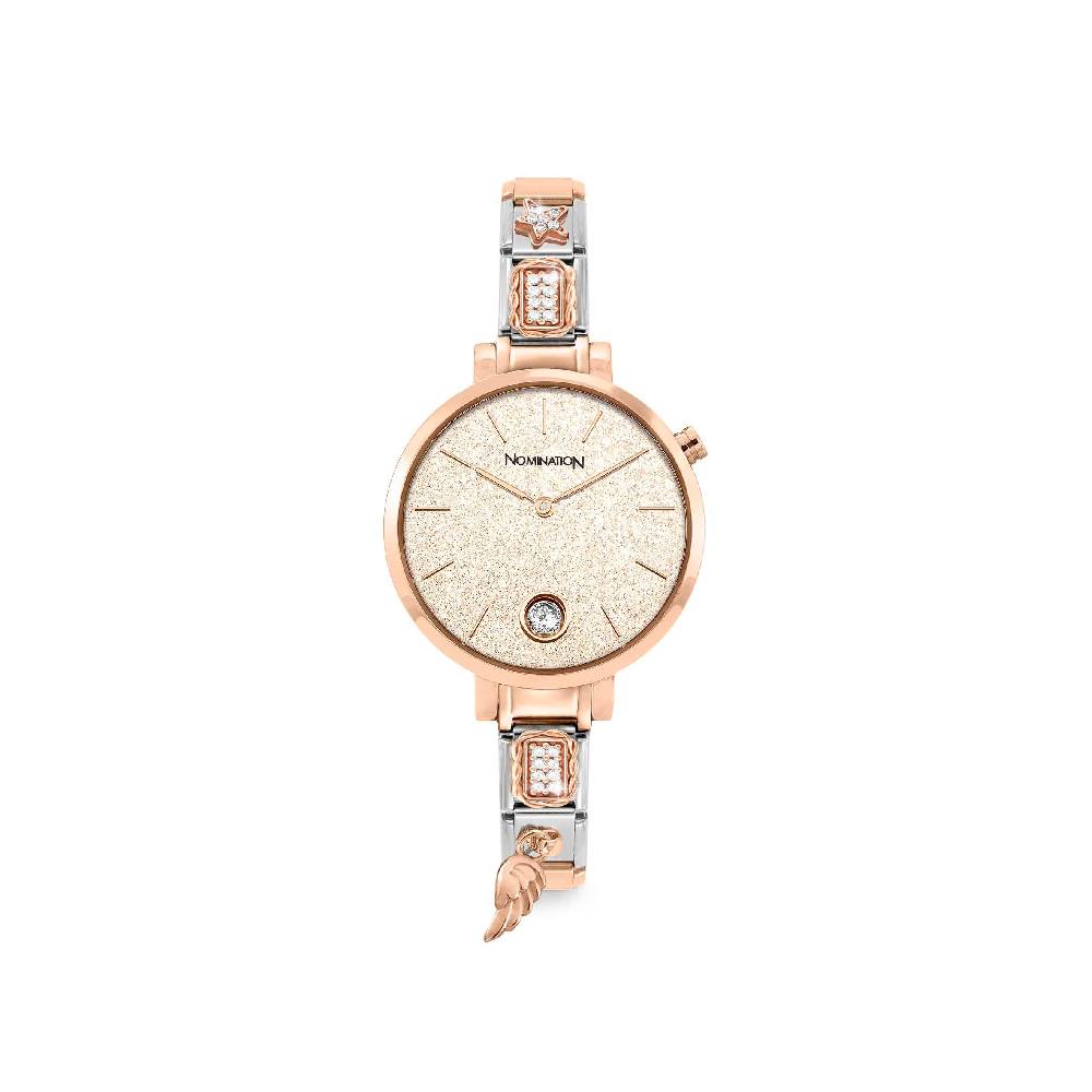 Nomination Orologio Time Ovale Oro Rosa con 4 Link decorati sul Cinturino