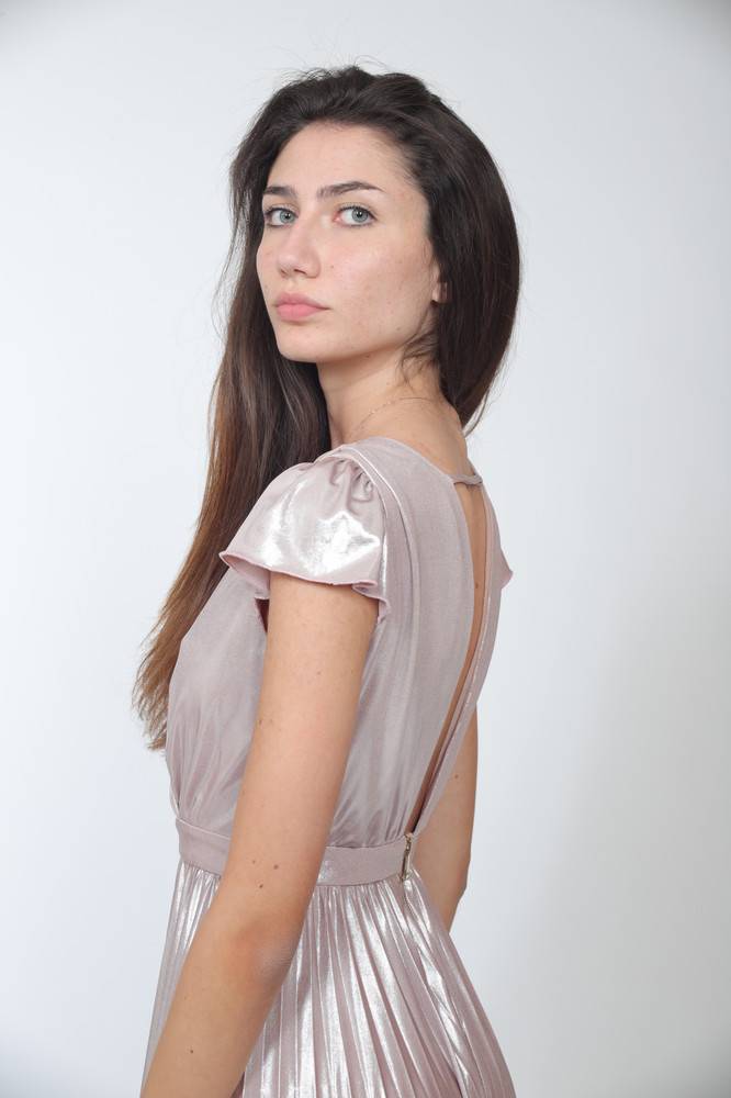 Nora Barth Abito Lungo Con Finitura Metallizzata