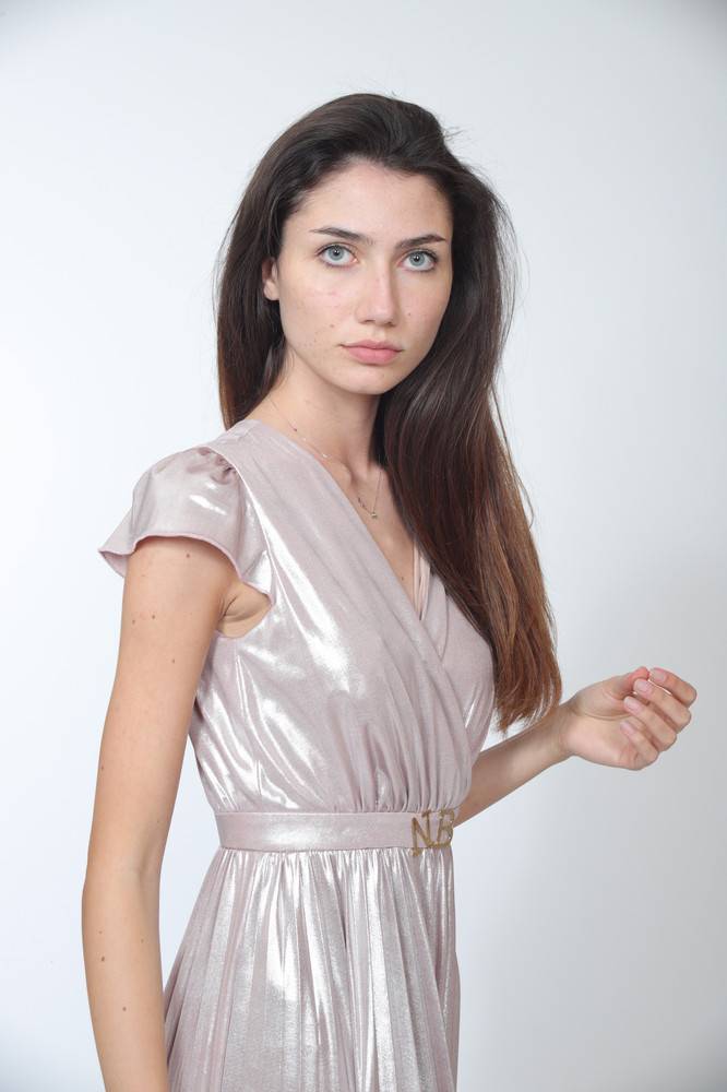 Nora Barth Abito Lungo Con Finitura Metallizzata