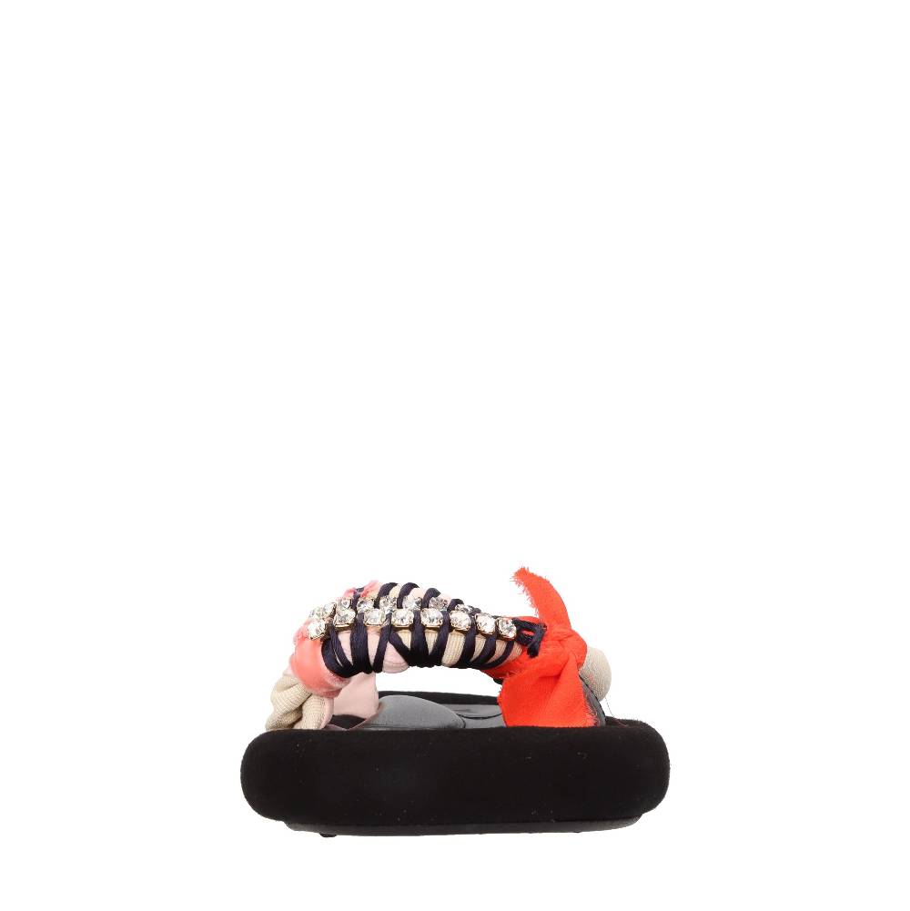 13 09 SR Mules In Pelle E Tessuto