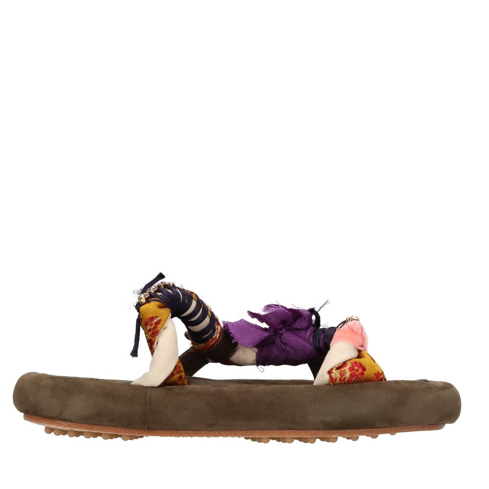 13 09 SR Mules In Pelle E Tessuto