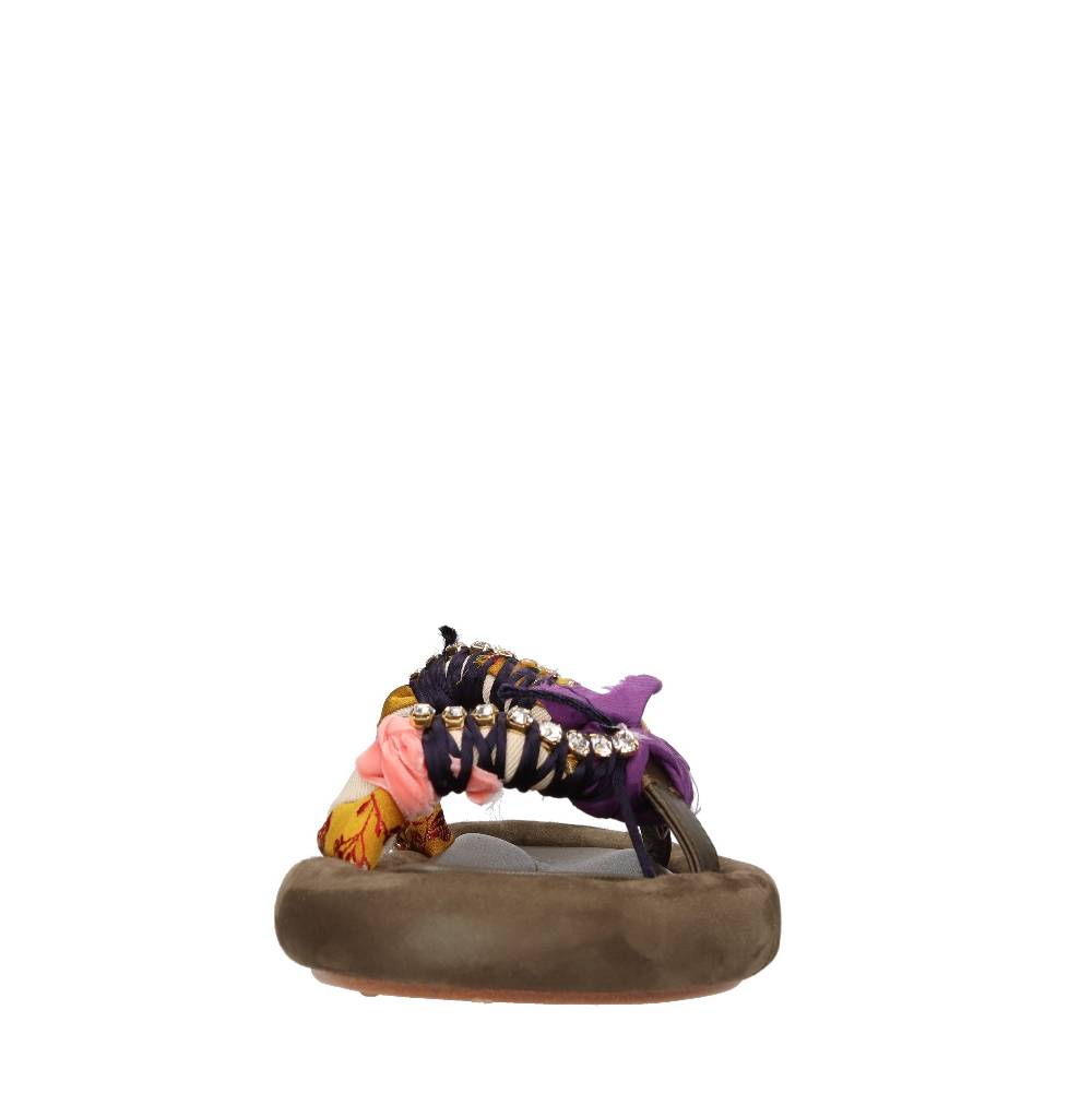 13 09 SR Mules In Pelle E Tessuto