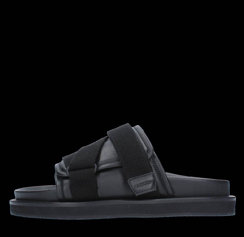 AMBUSH Mules in pelle e tessuto