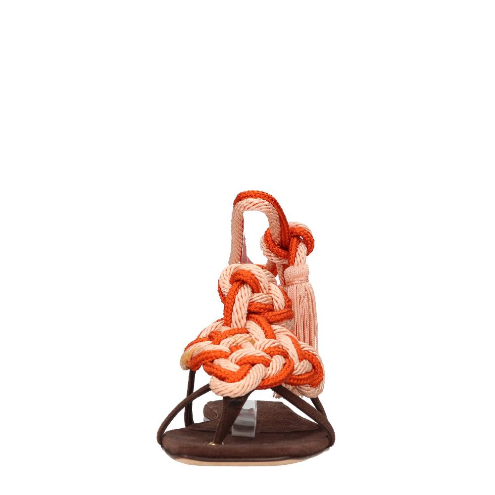 C LOVE Sandali Flat In Camoscio E Tessuto