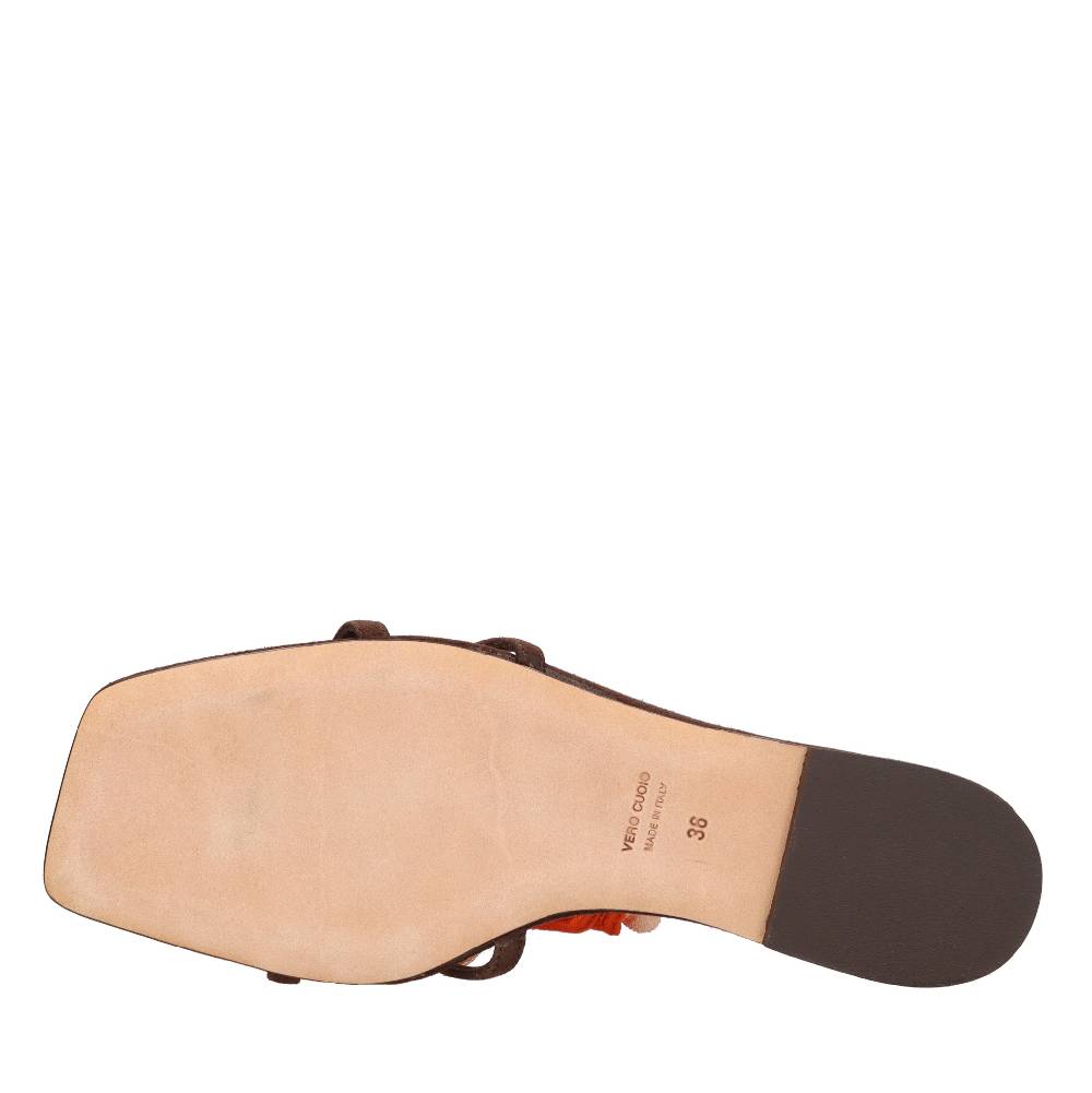 C LOVE Sandali Flat In Camoscio E Tessuto