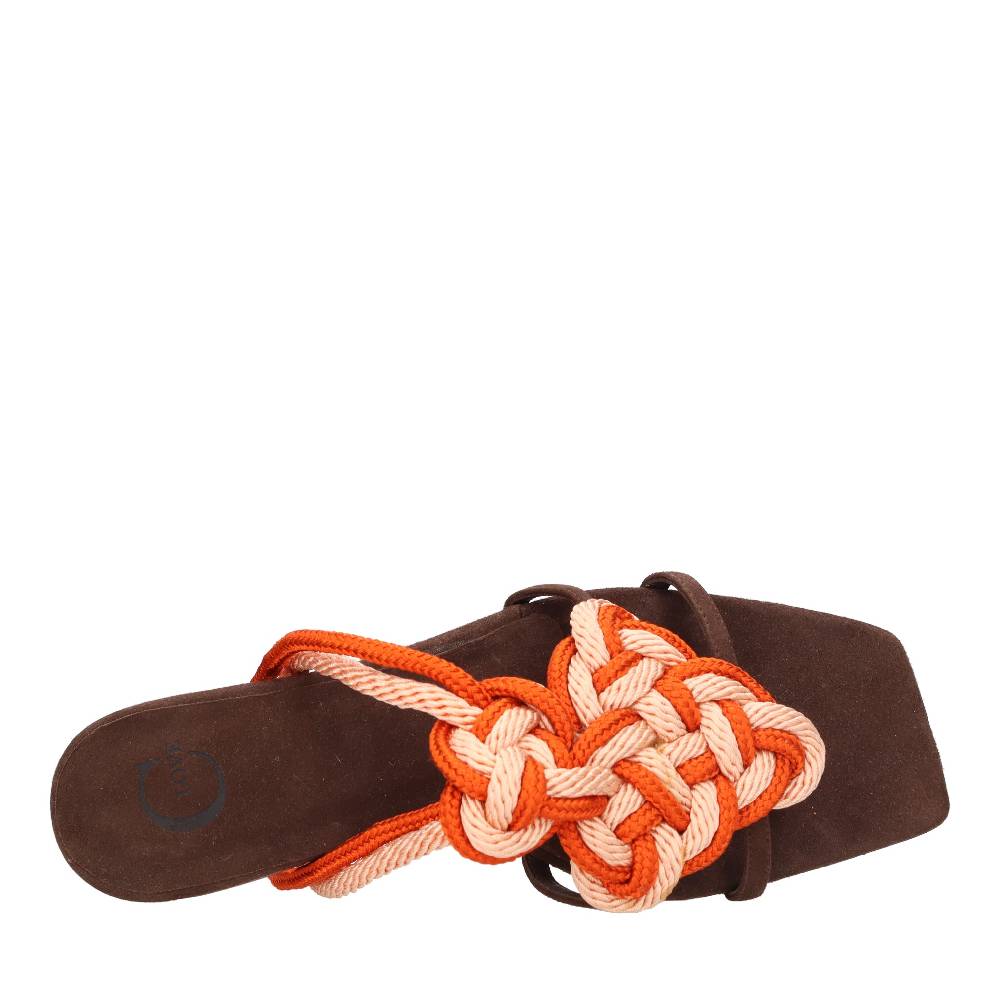 C LOVE Sandali Flat In Camoscio E Tessuto