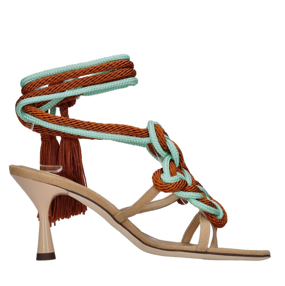 C LOVE Sandali In Camoscio E Tessuto