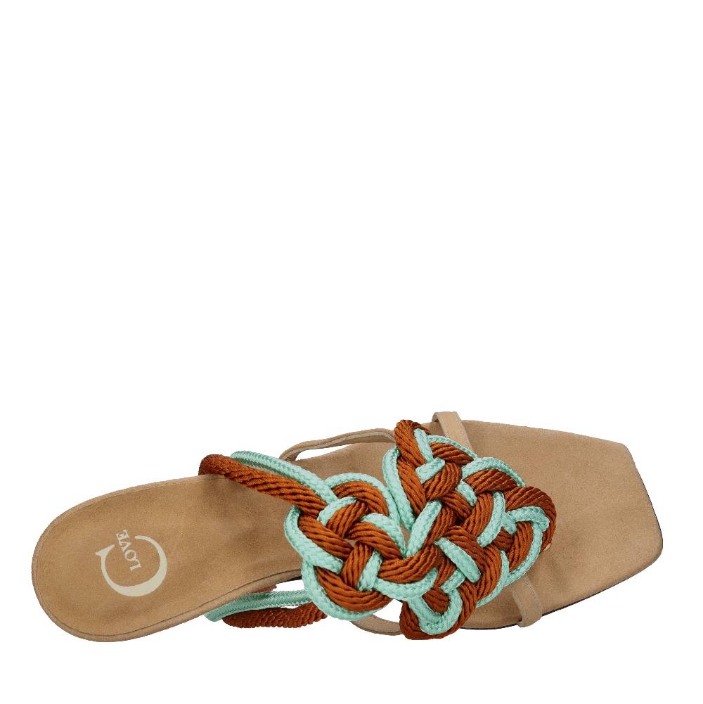 C LOVE Sandali In Camoscio E Tessuto