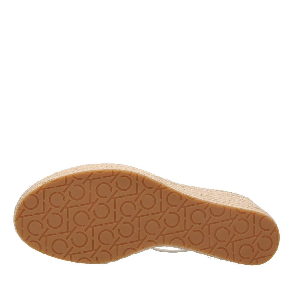 CALVIN KLEIN Sandali Con Zeppa In Pelle E Tessuto