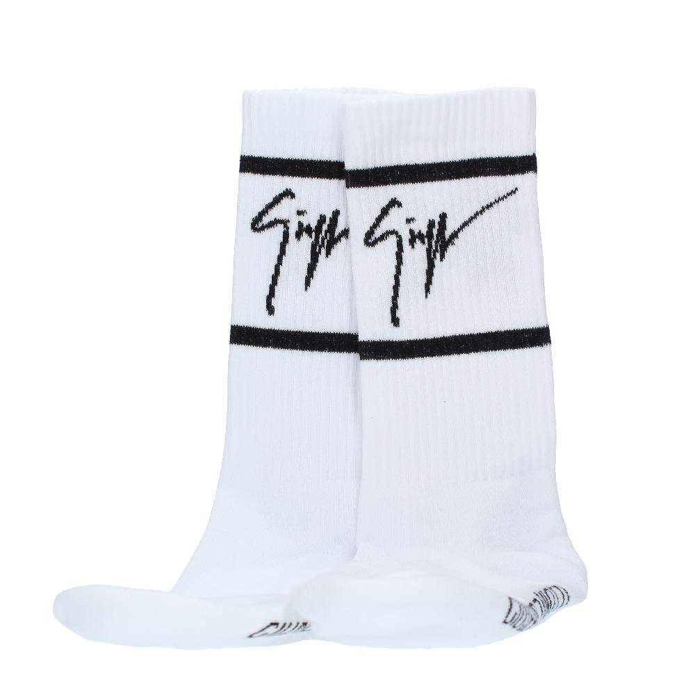 GIUSEPPE ZANOTTI Calzini In Tessuto Misto Cotone Bianco