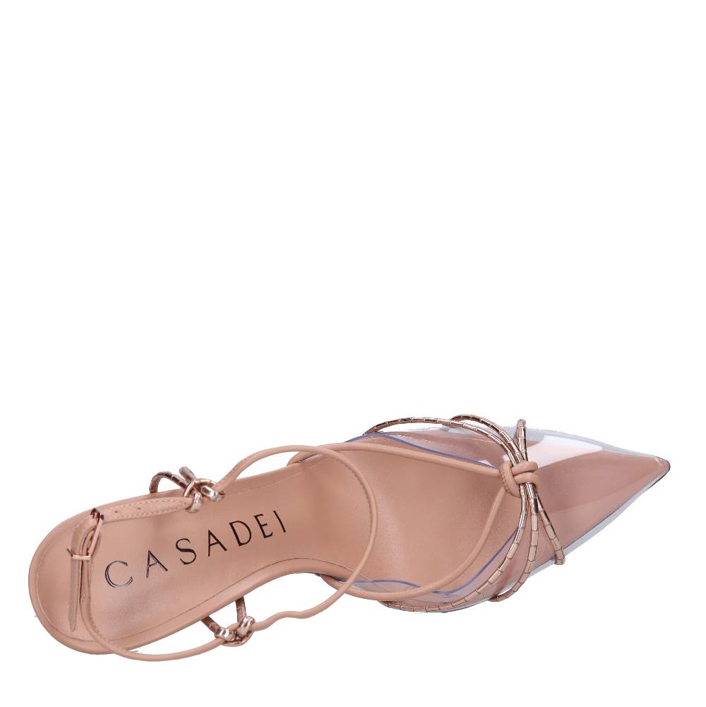 CASADEI Décolleté Slingback In Pelle E Plexiglass