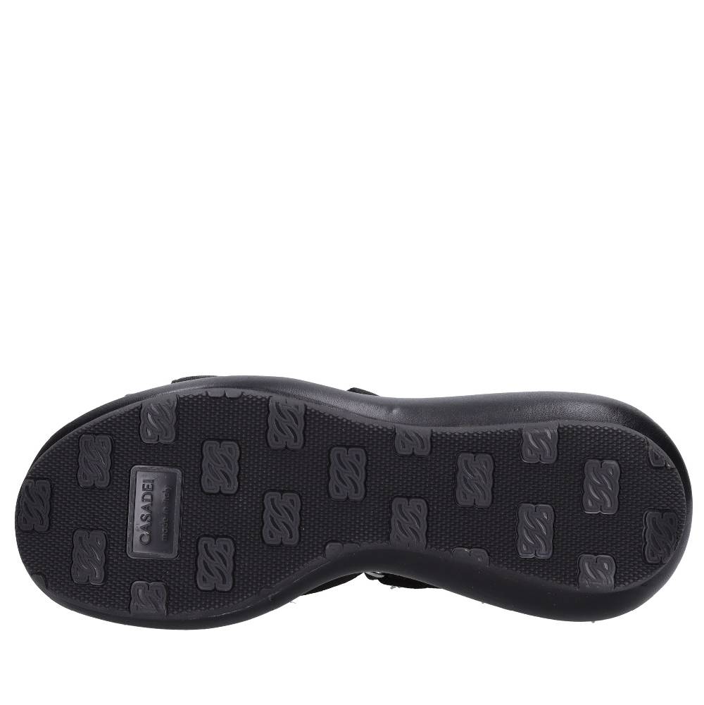 CASADEI Mules Zeppa In Pelle E Tessuto