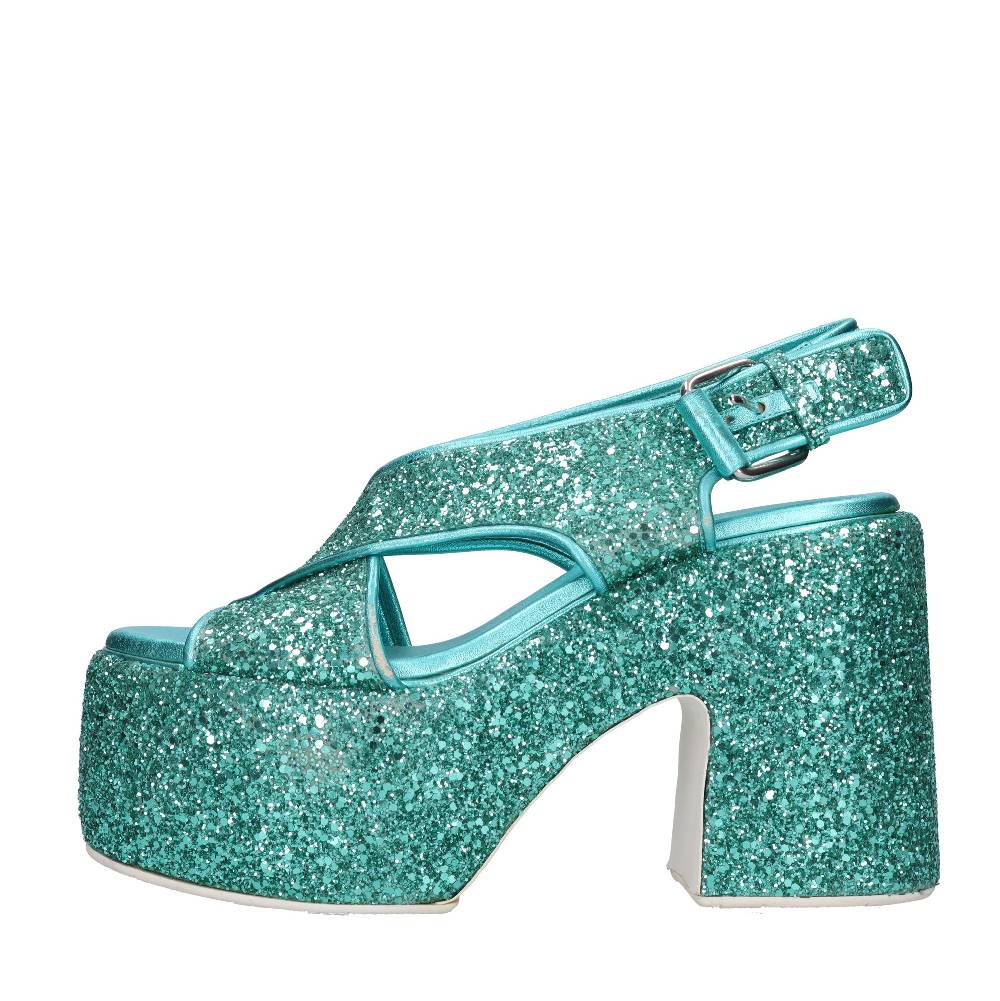 CASADEI Sandali in pelle e glitter