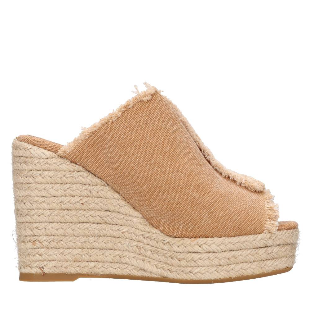 CASTANER Mules Con Zeppa In Tessuto E Corda