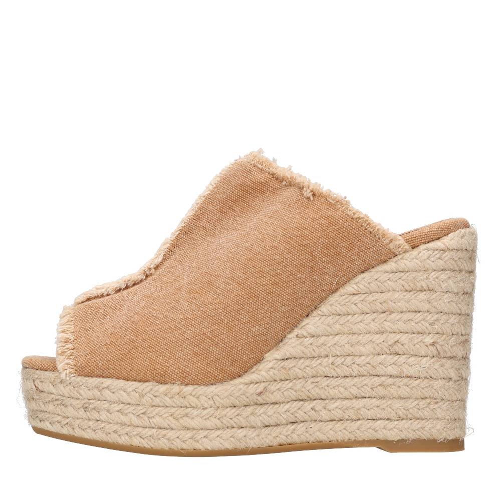 CASTANER Mules con zeppa in tessuto e corda