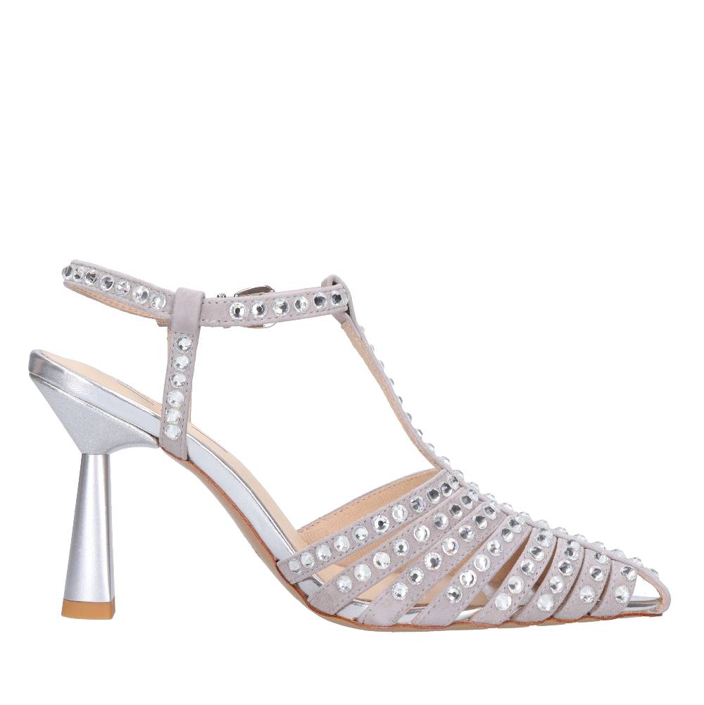 EMANUELLE VEE Décolleté Slingback In Pelle E Strass