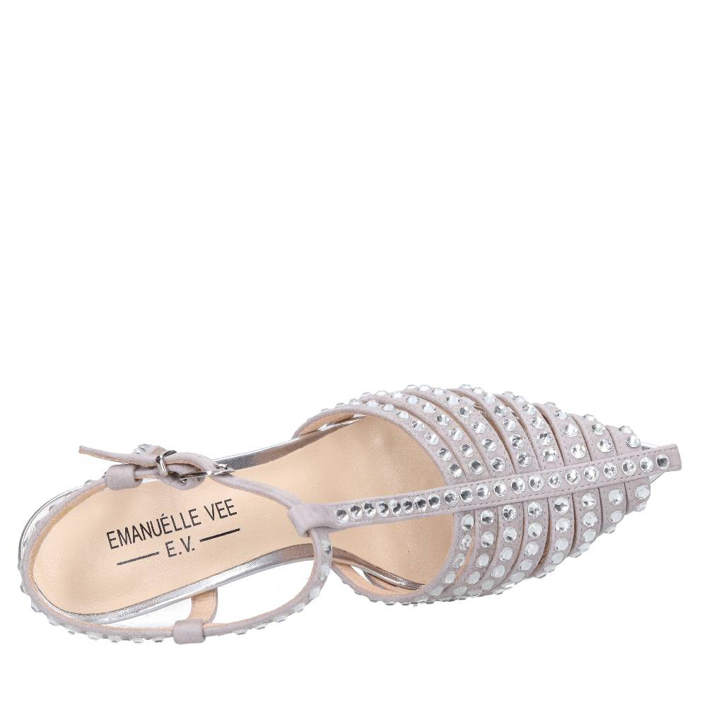 EMANUELLE VEE Décolleté Slingback In Pelle E Strass