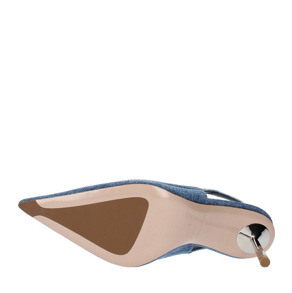 LE SILLA Décolleté Slingback Modello BELLA In Tessuto Demin