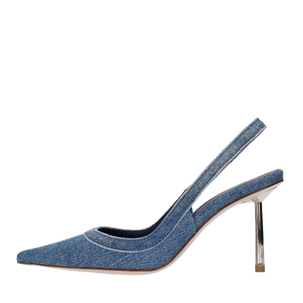 LE SILLA Décolleté Slingback modello BELLA in tessuto demin