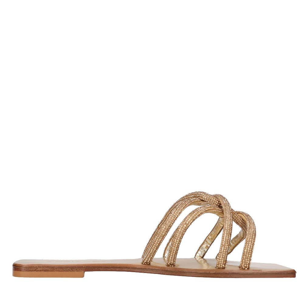 EDDICUOMO Mules In Pelle E Strass