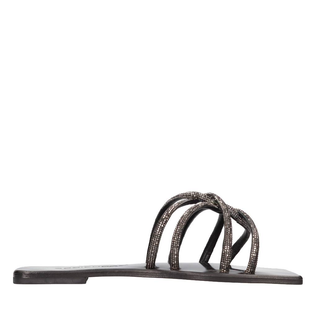 EDDICUOMO Mules In Pelle E Strass