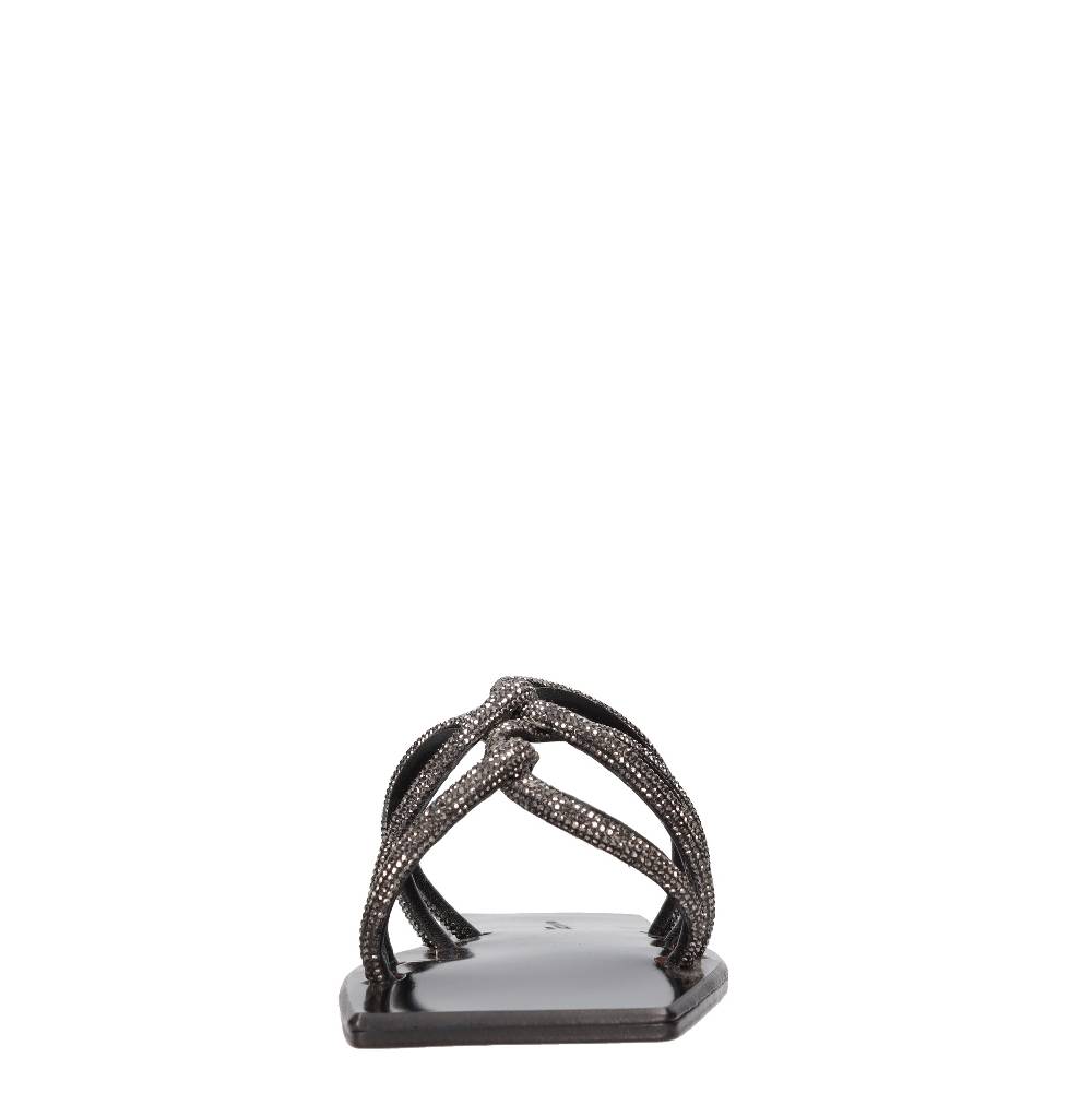 EDDICUOMO Mules In Pelle E Strass