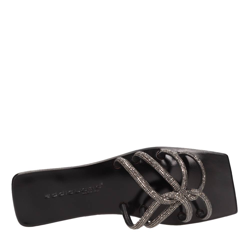 EDDICUOMO Mules In Pelle E Strass