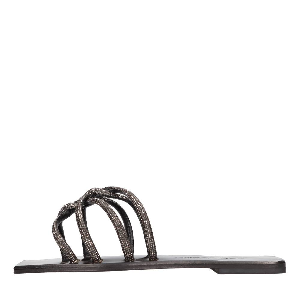 EDDICUOMO Mules in pelle e strass