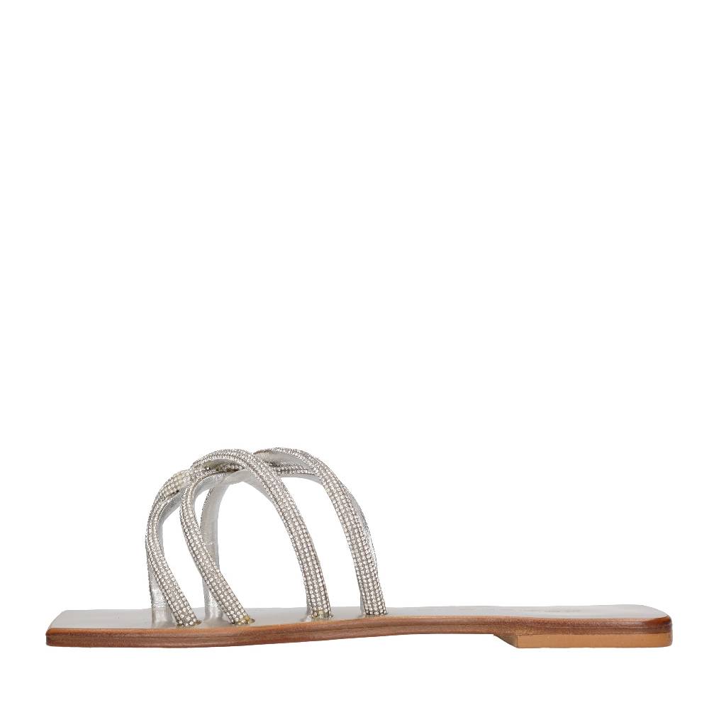 EDDICUOMO Mules in pelle e strass