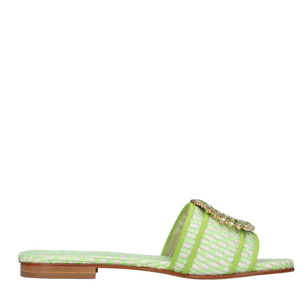 EMANUELA CARUSO Mules In Rafia E Tessuto