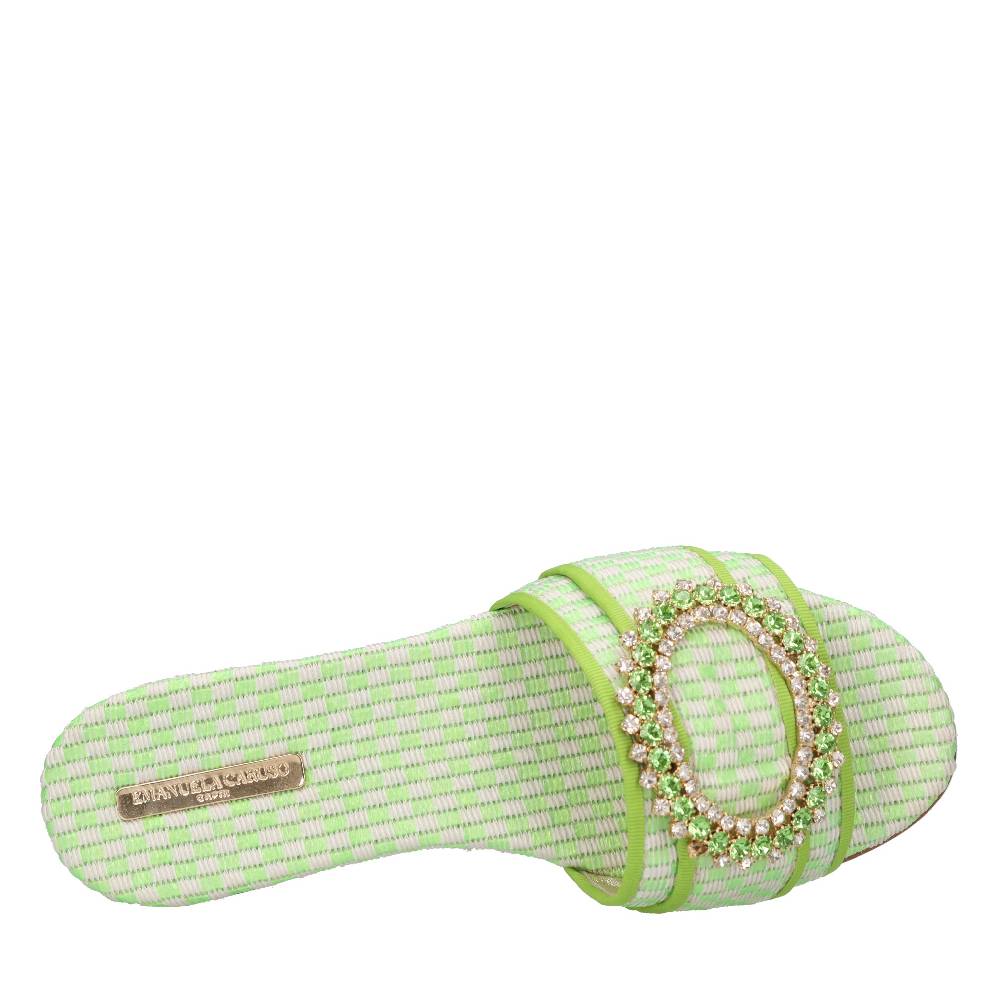 EMANUELA CARUSO Mules In Rafia E Tessuto