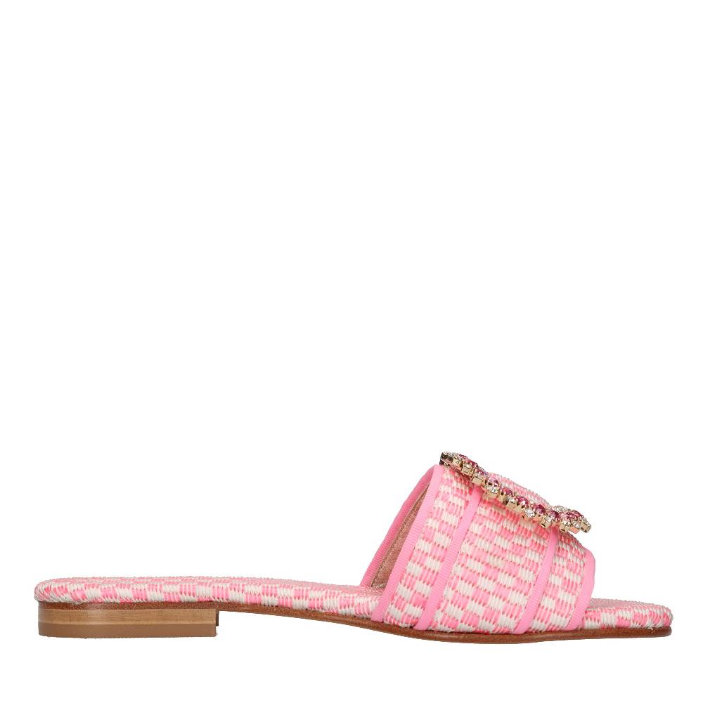 EMANUELA CARUSO Mules In Rafia E Tessuto