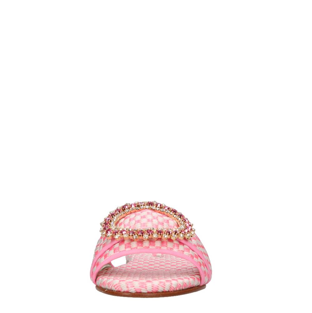 EMANUELA CARUSO Mules In Rafia E Tessuto