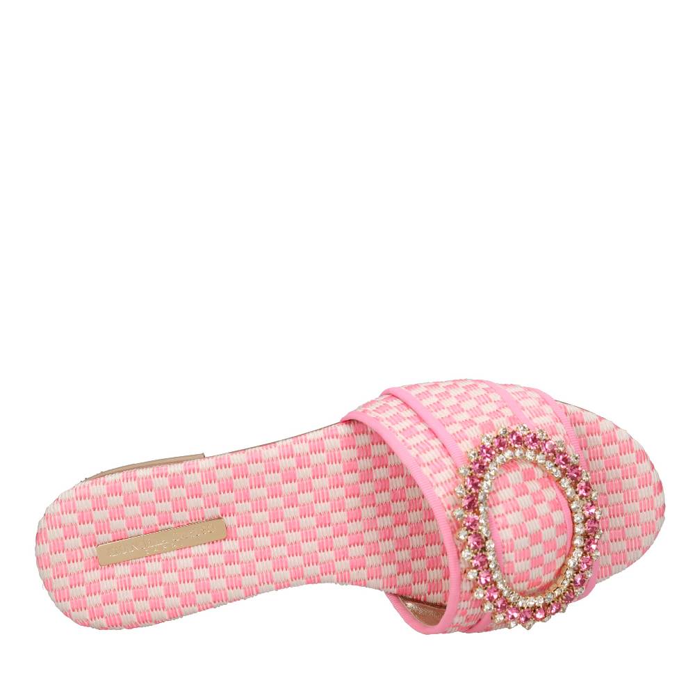 EMANUELA CARUSO Mules In Rafia E Tessuto