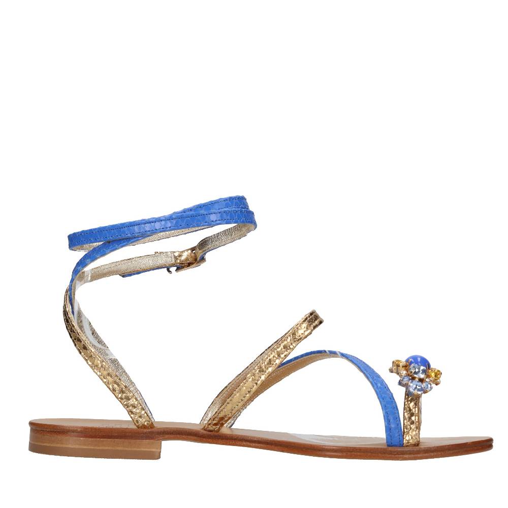 EMANUELA CARUSO Sandali Flat Infradito In Pelle