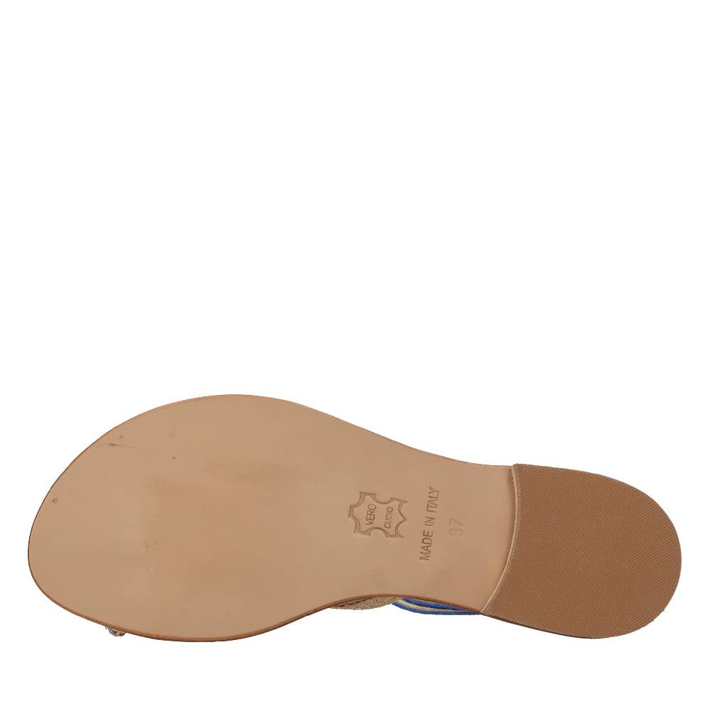 EMANUELA CARUSO Sandali Flat Infradito In Pelle