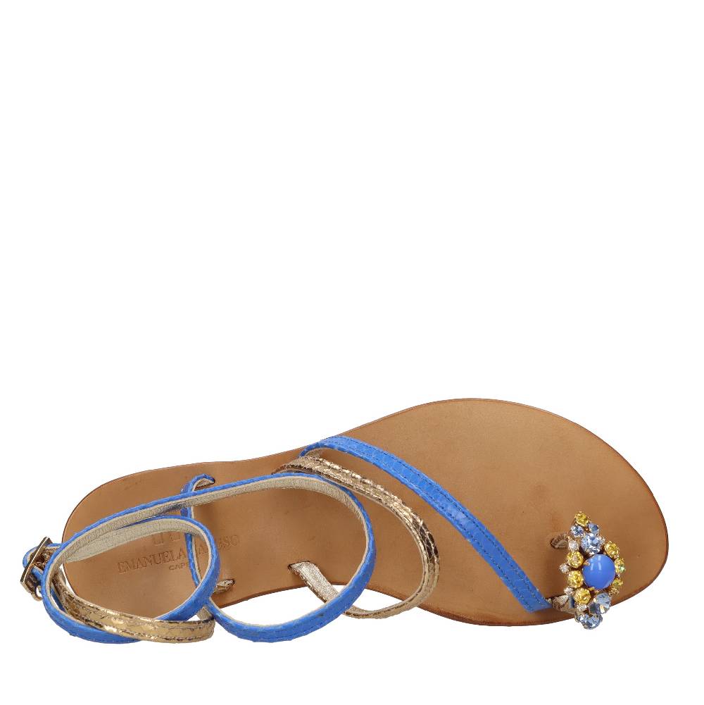 EMANUELA CARUSO Sandali Flat Infradito In Pelle