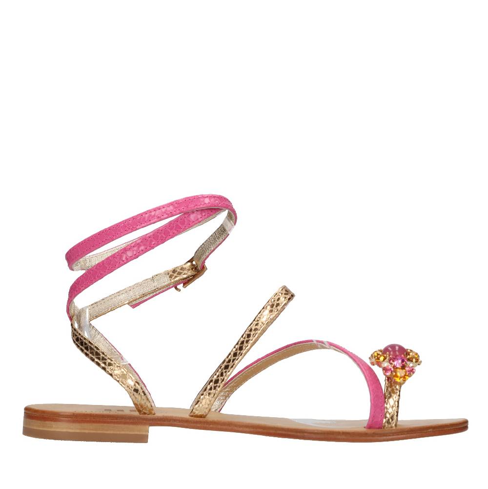 EMANUELA CARUSO Sandali Flat Infradito In Pelle