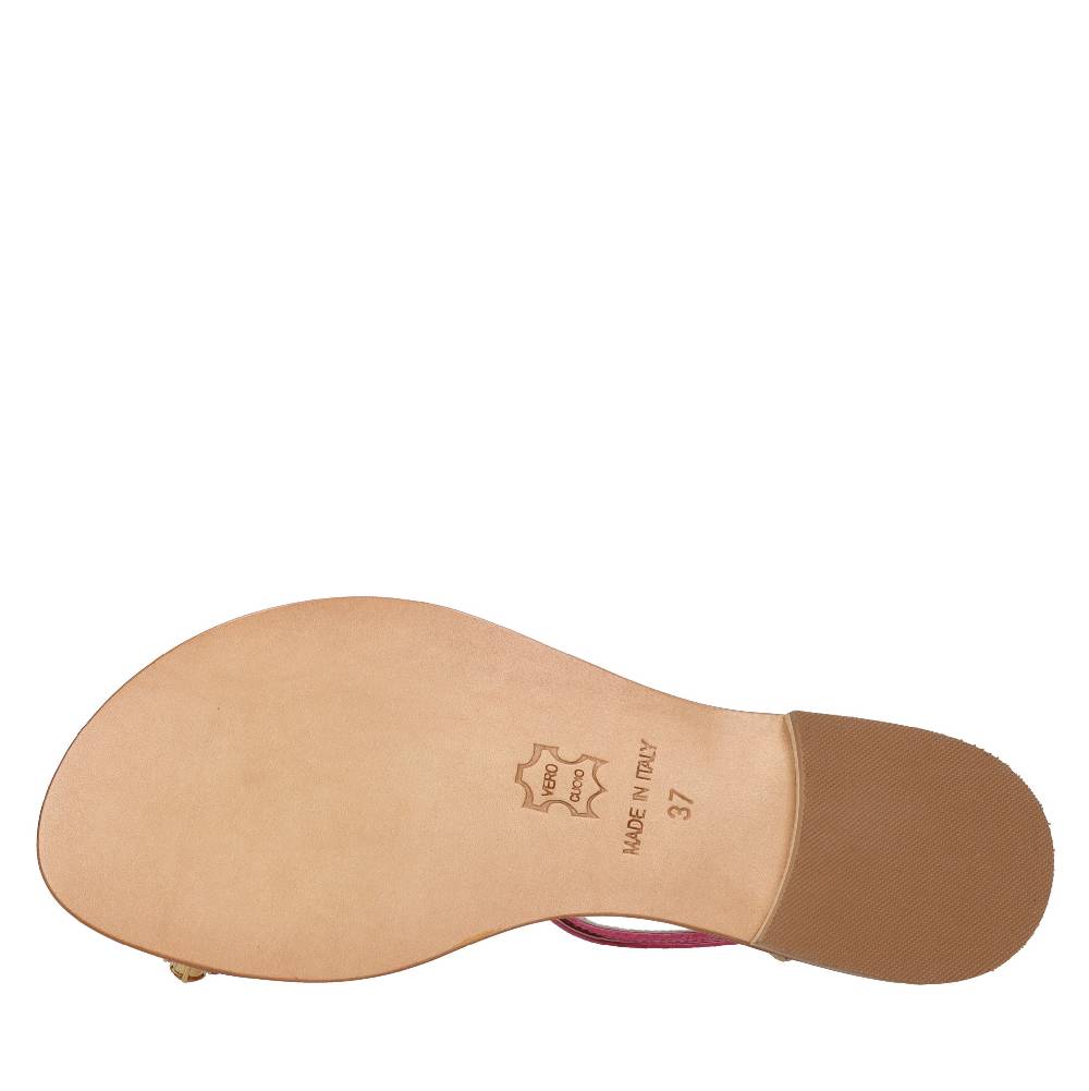 EMANUELA CARUSO Sandali Flat Infradito In Pelle