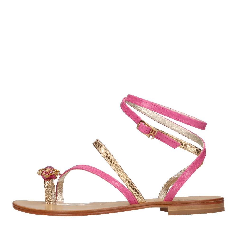 EMANUELA CARUSO Sandali flat infradito in pelle