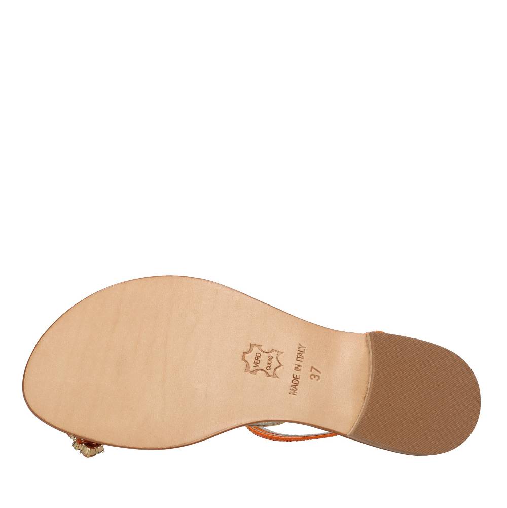 EMANUELA CARUSO Sandali Flat Infradito In Pelle