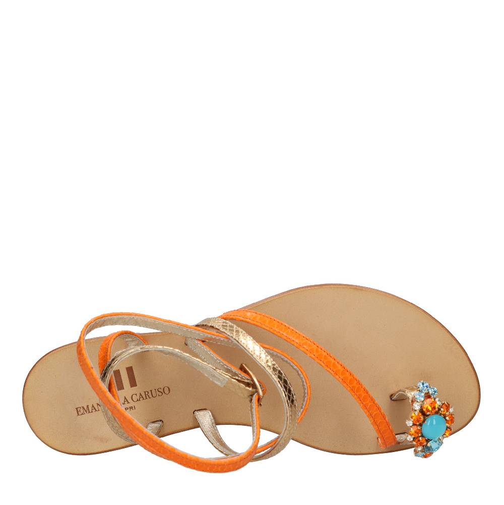 EMANUELA CARUSO Sandali Flat Infradito In Pelle