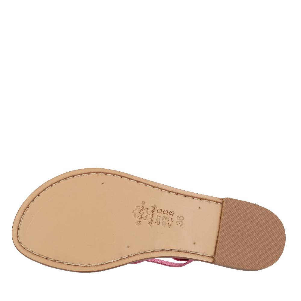 EMANUELA CARUSO Sandali Flat Infradito In Pelle