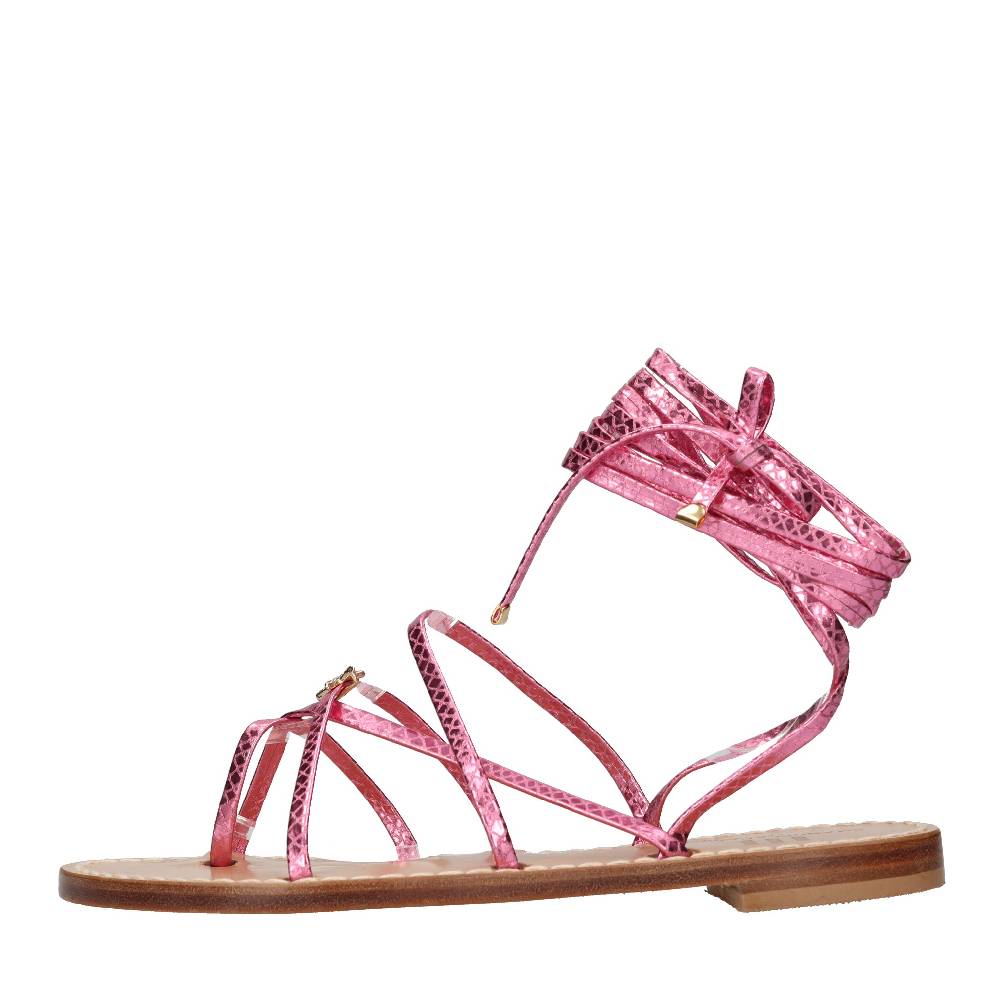 EMANUELA CARUSO Sandali flat infradito in pelle