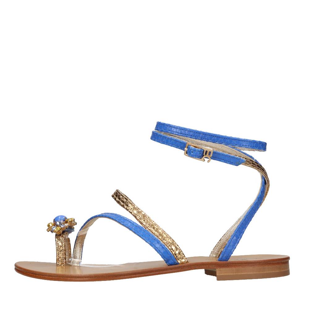 EMANUELA CARUSO Sandali flat infradito in pelle