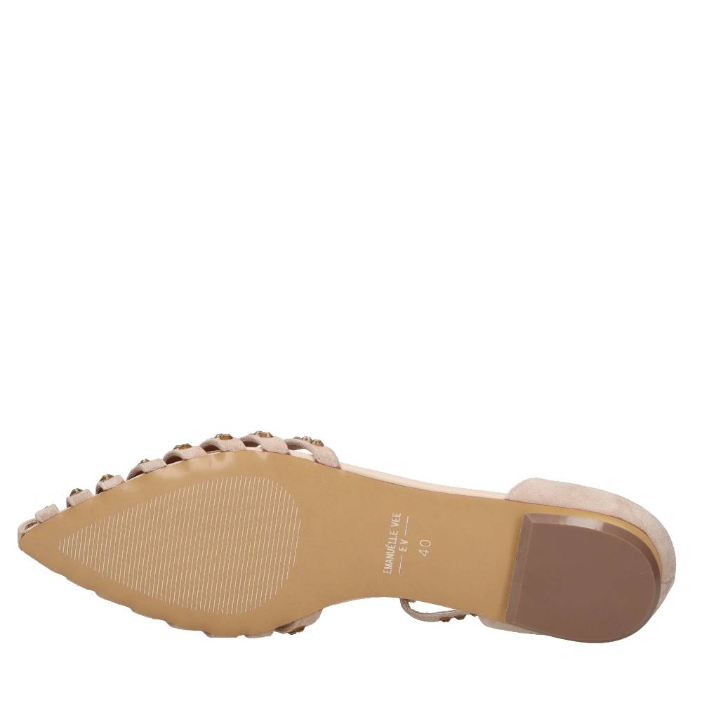 EMANUELLE VEE Ballerine In Camoscio E Applicazioni