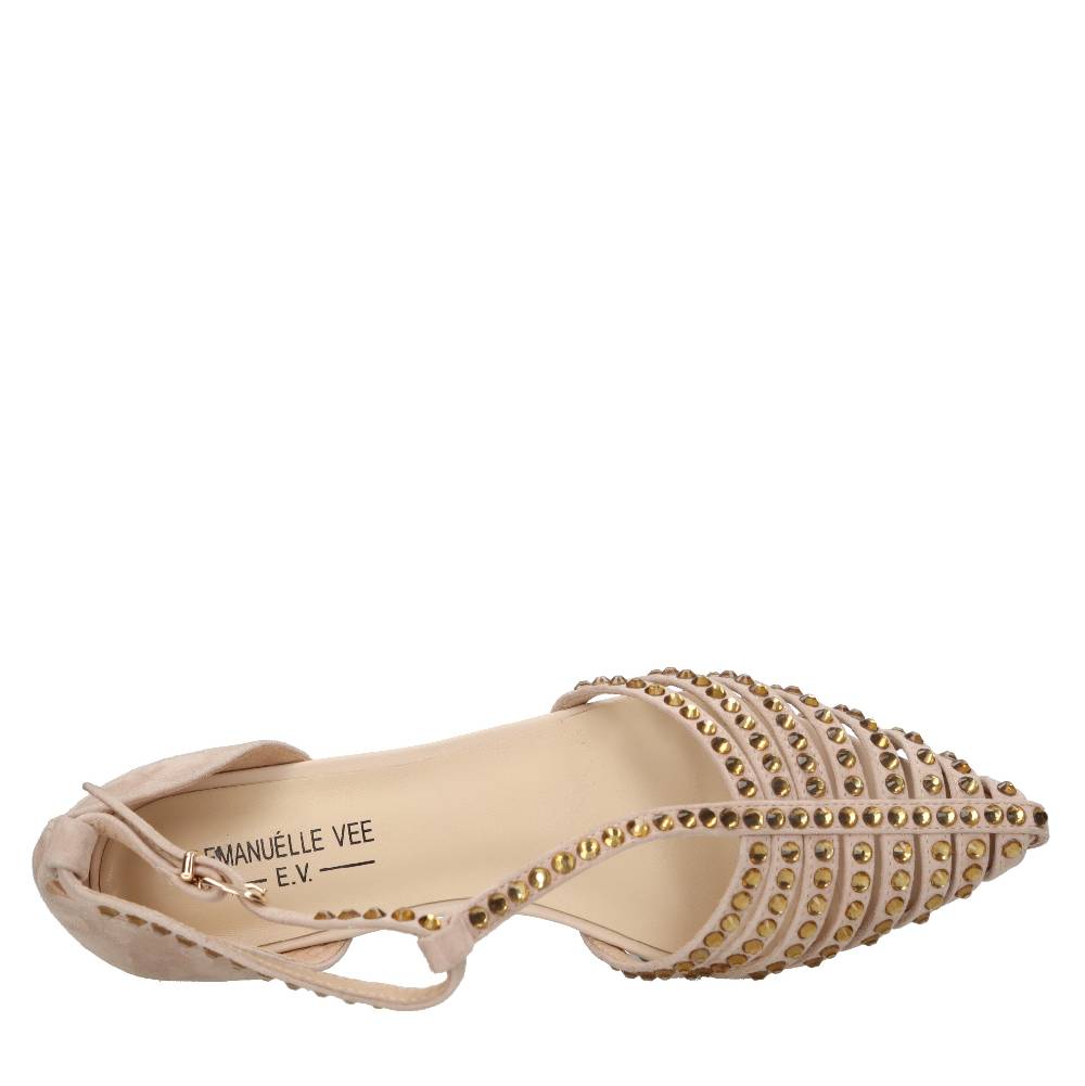 EMANUELLE VEE Ballerine In Camoscio E Applicazioni