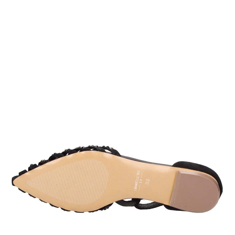 EMANUELLE VEE Ballerine In Camoscio E Applicazioni