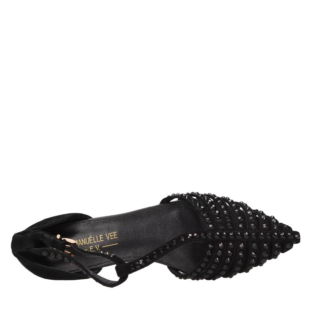 EMANUELLE VEE Ballerine In Camoscio E Applicazioni