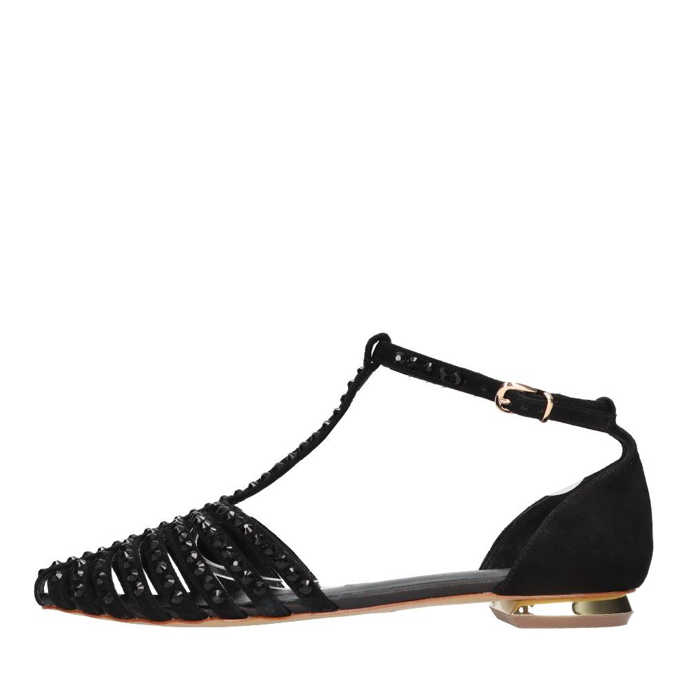 EMANUELLE VEE Ballerine in camoscio e applicazioni